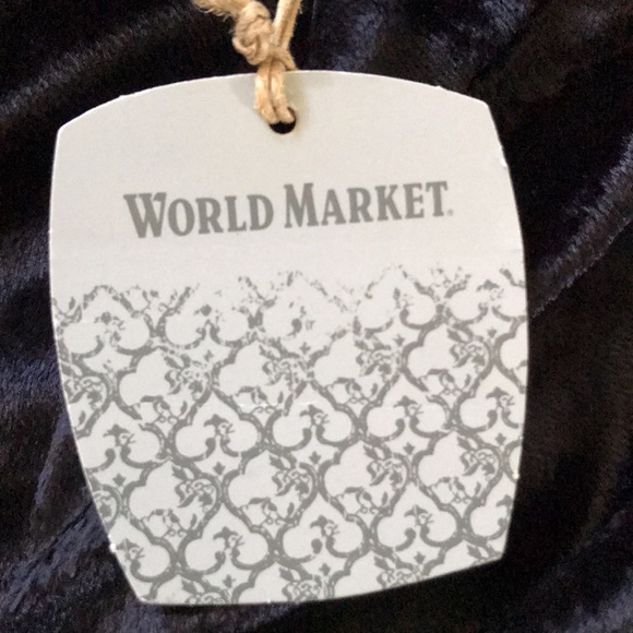 WORLD MARKET SIZE Small Medium Pants Black Velour Wide Leg Embroider SKU# 545016 - Picture 9 of 13